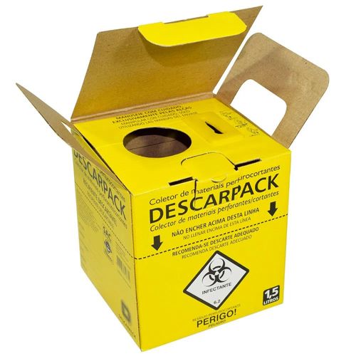 Coletor de Material Perfurocortante Descarpack 1.5L - unidade Coletor de Material Perfurocortante Descarpack 1.5L - unidade