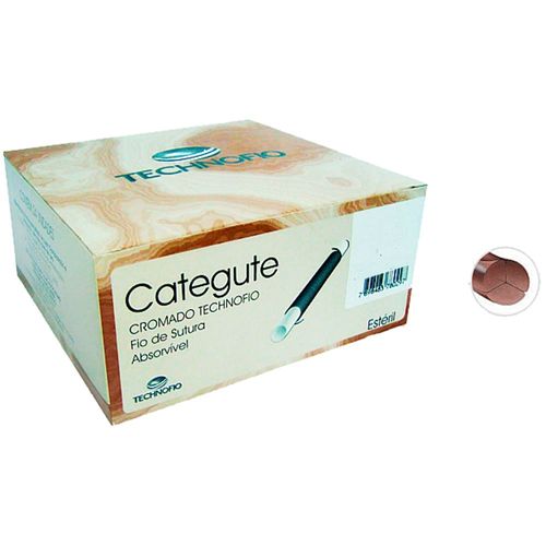 Fio Sutura Technofio Categute Cromado 1 Agulha 3,0 cm 3/8 - unidade Fio Sutura Technofio Categute Cromado 1 Agulha 3,0 cm 3/8 - unidade