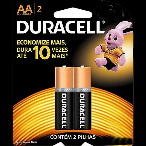 Pilha Alcalina AA Duracell 1.5V - 2 unidades Pilha Alcalina AA Duracell 1.5V - 2 unidades