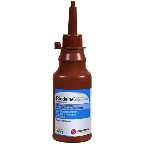 Riodeine Iodopovidona Degermante Dermo Suave 100ml - unidade Riodeine Iodopovidona Degermante Dermo Suave 100ml - unidade