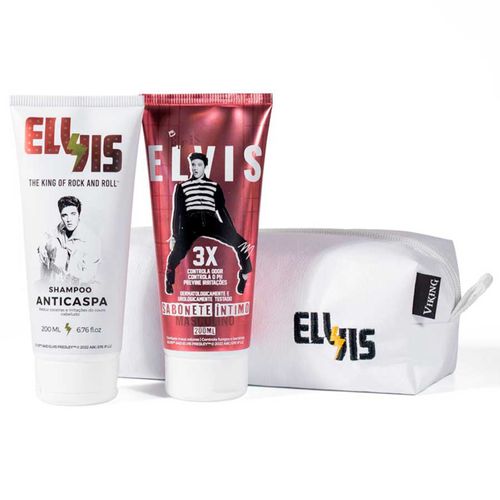Kit Necessaire Las Vegas: Shampoo Anticaspa + Sabonete Íntimo Elvis Presley Viking