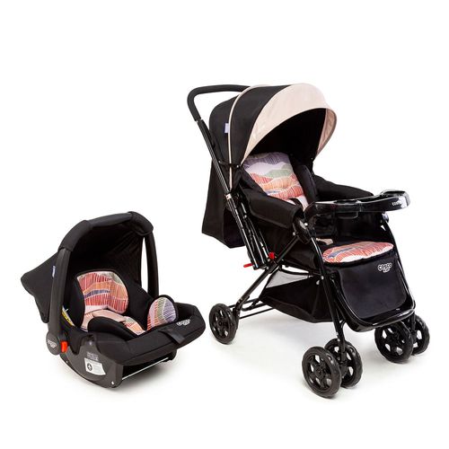 Travel System Reverse Duo 0 a 15 Kg Bege Onda - Cosco Travel System Reverse Duo 0 a 15 Kg Bege Onda - Cosco