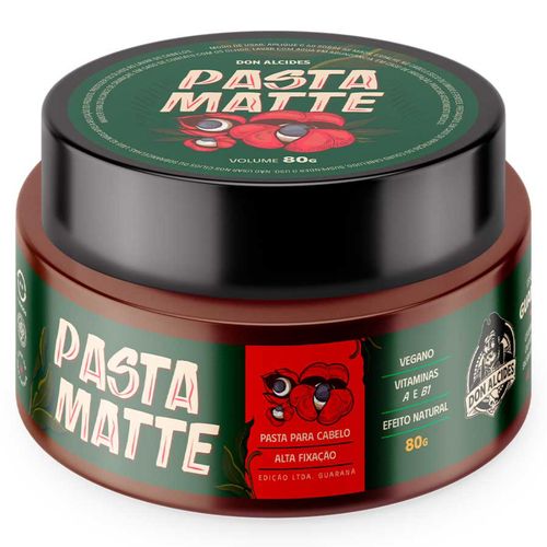 Pasta Matte Guaraná Antarctica Pomada Modeladora Alta Fixação 80g Don Alcides Pasta Matte Guaraná Antarctica Pomada Modeladora Alta Fixação 80g Don Alcides