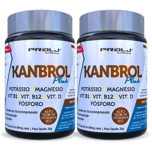 KIT 2 KANBROL MAGNÉSIO + POTÁSSIO 500mg 120 CÁPSULAS PROLJ NUTRITIONAL KANBROL PLUS MAGNÉSIO + POTÁSSIO 500mg 120 CÁPSULAS KIT 2