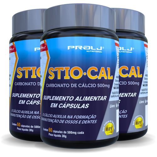 STIO-CAL 500MG CARBONATO DE CÁLCIO 180 CÁPSULAS KIT 3 STIO-CAL 500MG CARBONATO DE CÁLCIO 180 CÁPSULAS KIT 3