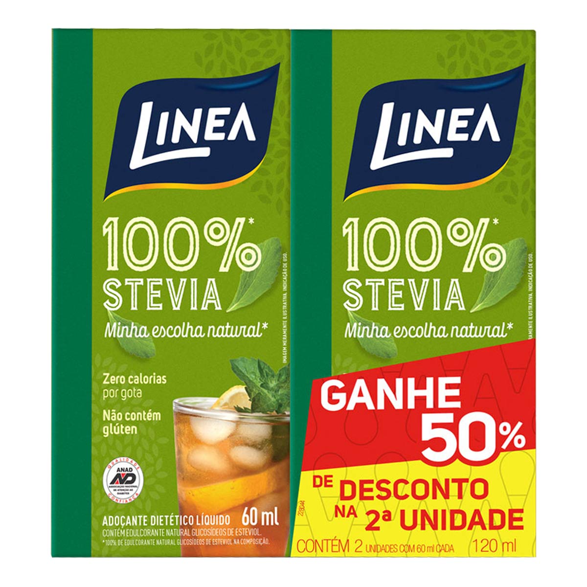 Kit Adoçante Líquido Linea Stévia 60ml + 60ml