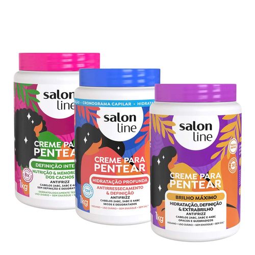 Kit-Salon-Line-Creme-Sos-Definicao-Intensa---Hidratacao-Profunda---Brilho-Maximo-1kg-Cada