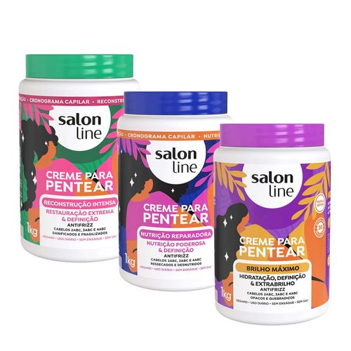 935390313-Kit-Salon-Line-Creme-Reconstrucao-Intensa---Nutricao-Reparadora---Brilho-Maximo-1kg-Cada