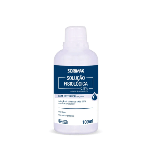 Soro Fisiológico 0,9% Cloreto de sódio 100mL - Farmax Soro Fisiológico 0,9% Cloreto de sódio 100mL - Farmax