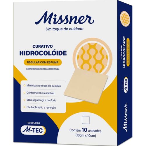 Curativo Hidrocoloide com Espuma M-TEC 10cm X 10cm (unidade) - Missner Curativo Hidrocoloide com Espuma M-TEC 10cm X 10cm (unidade) - Missner