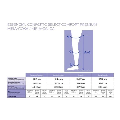 Meia de compressão Select Comfort Premium 15-20 mmHg AF Meia-coxa Ponteira aberta - Sigvaris M2 Meia de compressão Select Comfort Premium 15-20 mmHg AF Meia-coxa Ponteira aberta - Sigvaris M2