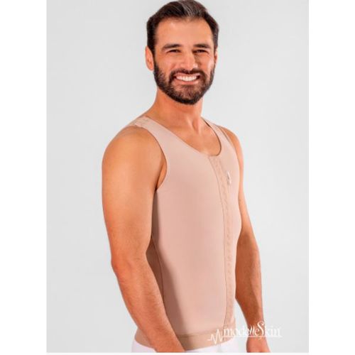 Modelador Masculino Colete para Ginecomastia de Emana Regata Longo - Modelle Skin P