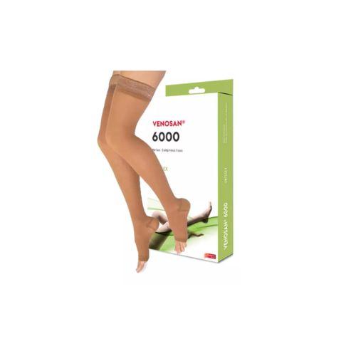 Meia de Compressão Venosan 6000 20-30 mmHg 7/8 AGH Meia-Coxa Bege - Venosan XG Meia de Compressão Venosan 6000 20-30 mmHg 7/8 AGH Meia-Coxa Bege - Venosan XG