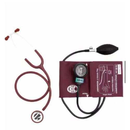 Conjunto Esfigmomanômetro + Estetoscópio Duplo New Innova Eternity - BIC Vinho