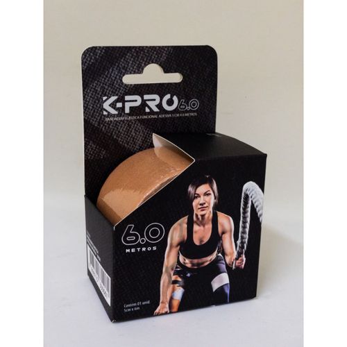 Bandagem Elástica Adesiva 6m X 5cm - BEGE - K-PRO Bandagem Elástica Adesiva 6m X 5cm - BEGE - K-PRO