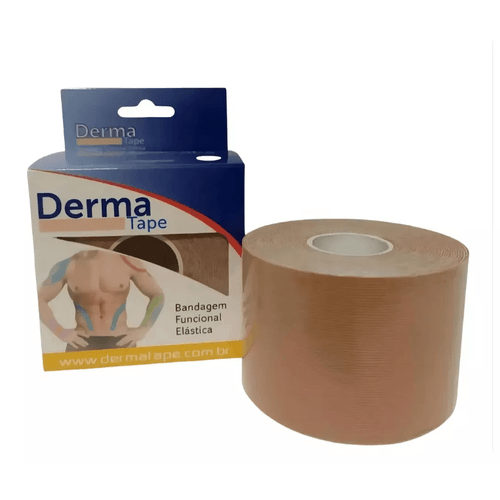 Bandagem Funcional Elástica Adesiva Kinésio 5 m X 5 cm Dermatape - Bioland Preta