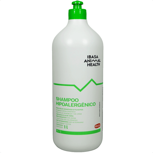SHAMPOO HIPOALERGÊNICO 1L PARA CÃES E GATOS IBASA