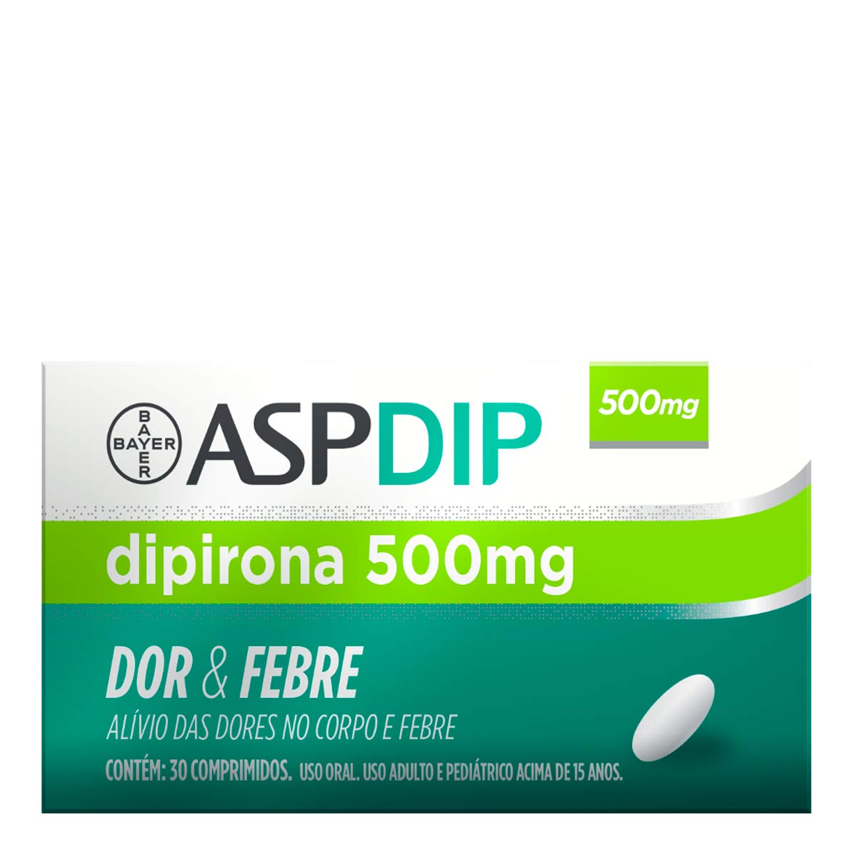 Analgésico Aspdip Dipirona 500mg 30 Comprimidos