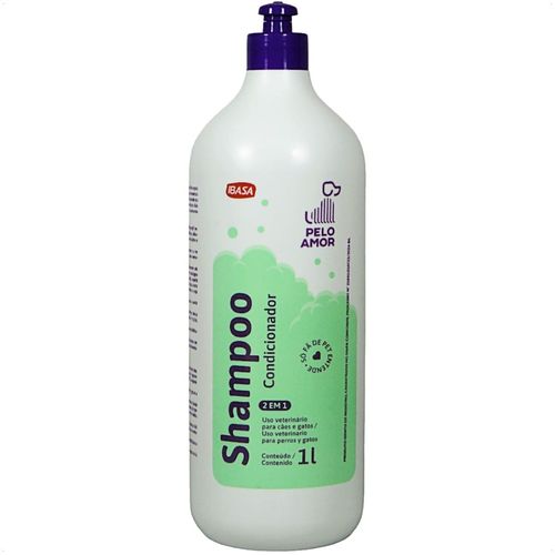 SHAMPOO CONDICIONADOR 2 EM 1 PELO AMOR 1L IBASA PARA CÃES E GATOS