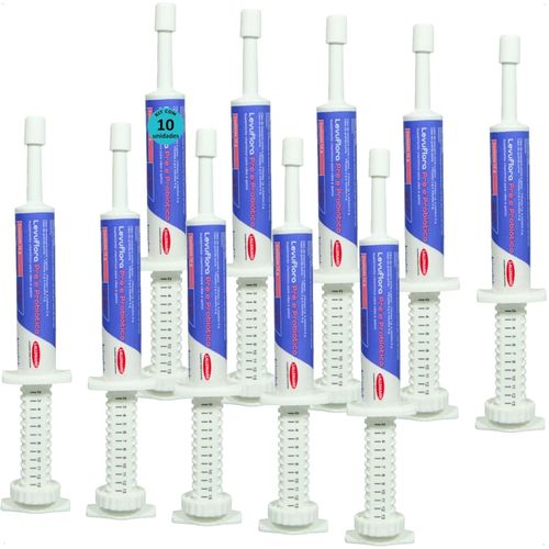 LEVUFLORA PRÉ E PROBIÓTICO 14G PARA CÃES E GATOS SABOR CARNE KIT COM 10