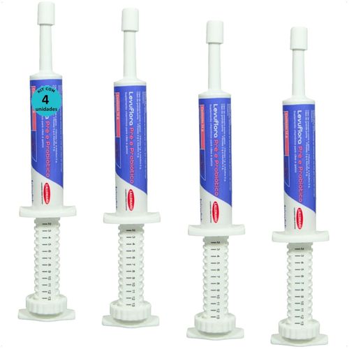 LEVUFLORA PRÉ E PROBIÓTICO 14G PARA CÃES E GATOS SABOR CARNE KIT COM 4 LEVUFLORA PRÉ E PROBIÓTICO 14G PARA CÃES E GATOS SABOR CARNE KIT COM 4