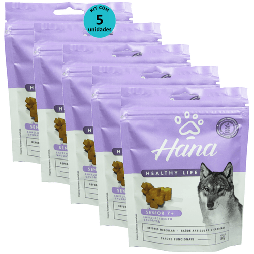 Hana Senior 7 + Envelhecimento Saudável 80g Snacks Para Cães Adultos Kit C/ 5 un Hana Senior 7 + Envelhecimento Saudável 80g Snacks Para Cães Adultos Kit C/ 5 un