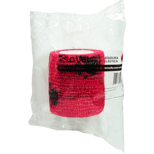 Atadura La Vet 5 cm Vermelha com Patinhas Atadura La Vet 5 cm Vermelha com Patinhas