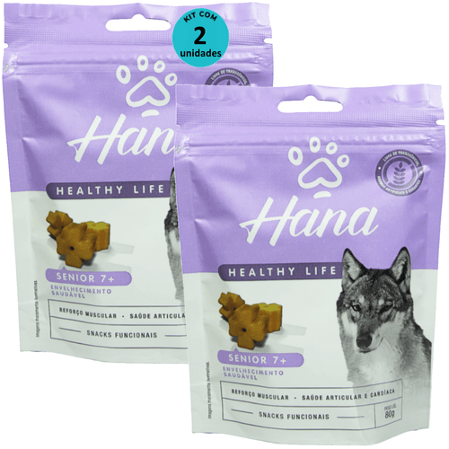 Hana Senior 7 + Envelhecimento Saudável 80g Snacks Para Cães Adultos Kit C/ 2 un