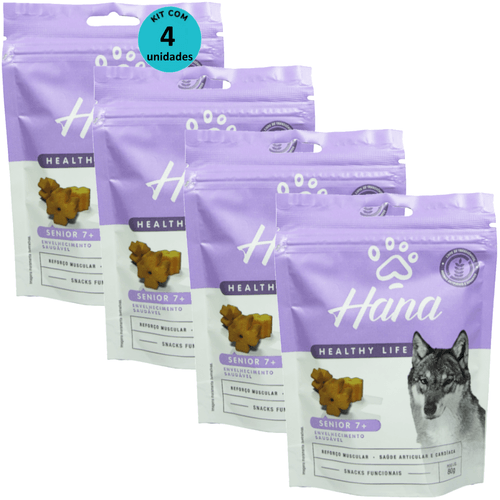 Hana Senior 7 + Envelhecimento Saudável 80g Snacks Para Cães Adultos Kit C/ 4 un Hana Senior 7 + Envelhecimento Saudável 80g Snacks Para Cães Adultos Kit C/ 4 un