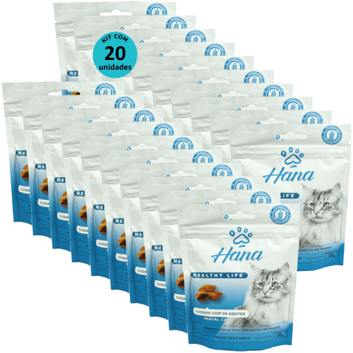 Snacks Hana Healthy Life Dental Care P/ Gatos Adultos 60g Kit C/ 20 Unid. Snacks Hana Healthy Life Dental Care P/ Gatos Adultos 60g Kit C/ 20 Unid.