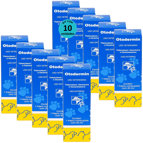 Kit Otodermin Bravet 20ml C/ 10 unidades Kit Otodermin Bravet 20ml C/ 10 unidades