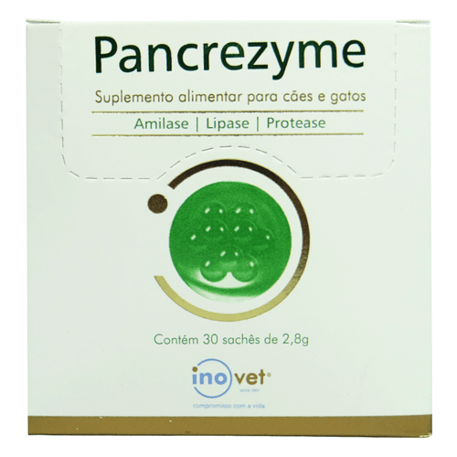 Pancrezyme Suplemento P/ Cães e Gatos Caixa C/ 30 Sachê de 2,8g- Inovet Pancrezyme Suplemento P/ Cães e Gatos Caixa C/ 30 Sachê de 2,8g- Inovet