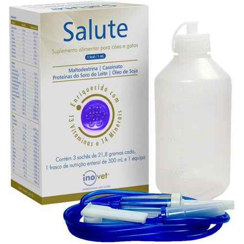 Salute Suplemento Alimentar para Cães e Gatos C/ 3 Sachês 21,8g cada- Inovet Salute Suplemento Alimentar para Cães e Gatos C/ 3 Sachês 21,8g cada- Inovet