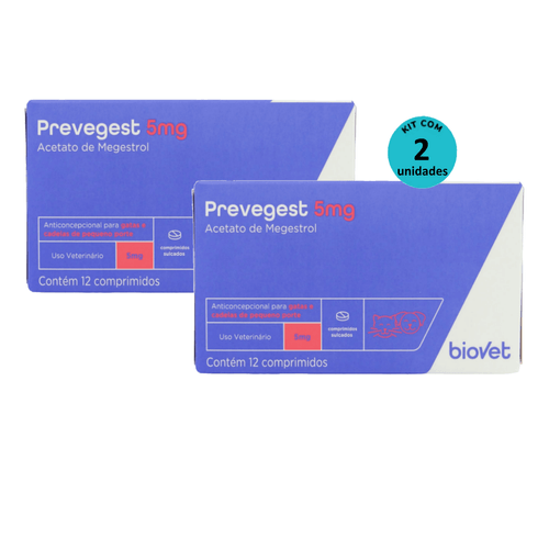 Kit Anticoncepcional Preve-Gest Biovet 5mg c/ 12 Comprimidos C/ 2 unidades Kit Anticoncepcional Preve-Gest Biovet 5mg c/ 12 Comprimidos C/ 2 unidades