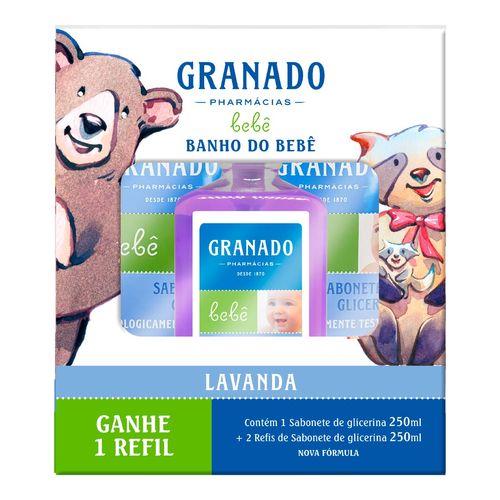 900966---Kit-Granado-Bebe-Sabonete-Liquido-Lavanda--2-Refis-Banho-250ml-Cada-1