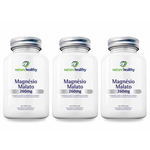 COMBO c/ 3 - MAGNÉSIO MALATO 260MG c/ 60 NATURE HEALTHY