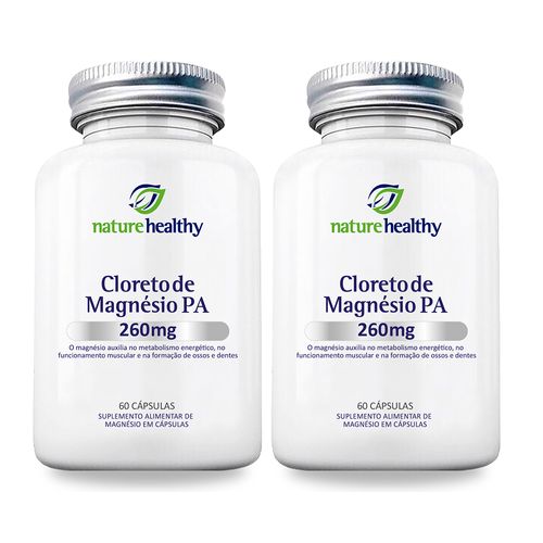 COMBO c/ 2 - CLORETO DE MAGNÉSIO P.A. 260MG c/ 60 NATURE HEALTHY COMBO c/ 2 - CLORETO DE MAGNÉSIO P.A. 260MG c/ 60 NATURE HEALTHY