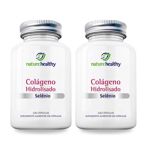 COMBO c/ 2 - COLÁGENO HIDROLISADO 400MG + SELÊNIO 60MCG c/ 120 NATURE HEALTHY