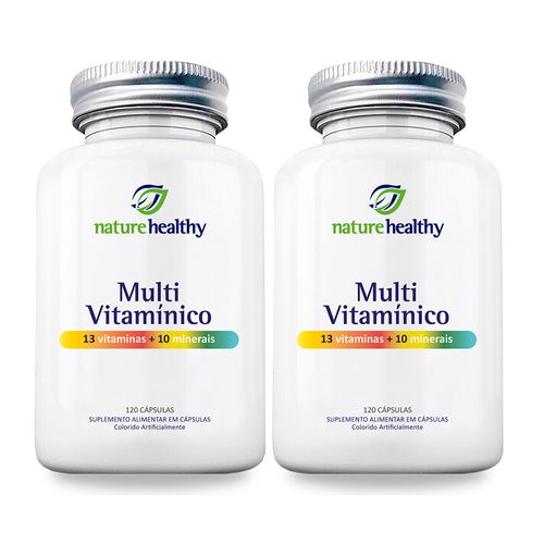 COMBO c/ 2 - MULTIVITAMÍNICO 13 VITAMINAS + 10 MINERAIS c/ 120 NATURE HEALTHY COMBO c/ 2 - MULTIVITAMÍNICO 13 VITAMINAS + 10 MINERAIS c/ 120 NATURE HEALTHY