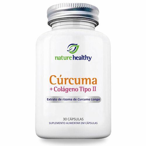 EXTRATO DE CÚRCUMA LONGA 130MG + COLÁGENO TIPO II 40MG c/ 30 NATURE HEALTHY EXTRATO DE CÚRCUMA LONGA 130MG + COLÁGENO TIPO II 40MG c/ 30 NATURE HEALTHY