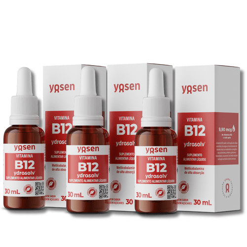 KIT 3 Vitamina B12 Ydrosolv 30ml Yosen KIT 3 Vitamina B12 Ydrosolv 30ml Yosen