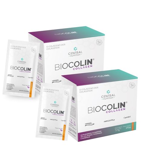 Kit 2 Biocolin Collagen Colágeno Verisol 30Sachê Central Nutrition Tangerina Kit 2 Biocolin Collagen Colágeno Verisol 30Sachê Central Nutrition Tangerina
