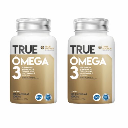 Kit 2 Ômega 3 TrueSource Vitamina E Certificado IFOS Concentrado 180CAPS Sem Sabor Kit 2 Ômega 3 TrueSource Vitamina E Certificado IFOS Concentrado 180CAPS Sem Sabor