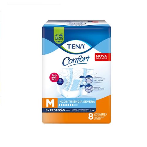 Kit 2 Fraldas Geriátrica Tena Confort M com 8 Unidades cada