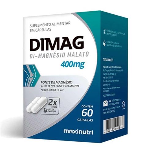 Dimag Dimagnésio Malato 400mg Maxinutri 60cps