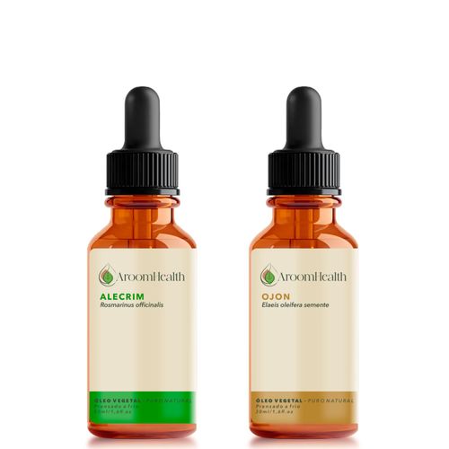 Kit óleos vegetais de Alecrim, semente de Ojon/Batana - 30ml cada