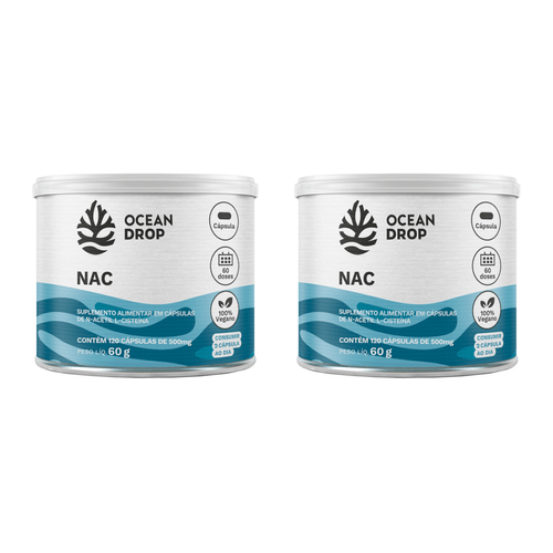Kit 2 Nac 120 Cápsulas 500mg Ocean Drop Kit 2 Nac 120 Cápsulas 500mg Ocean Drop