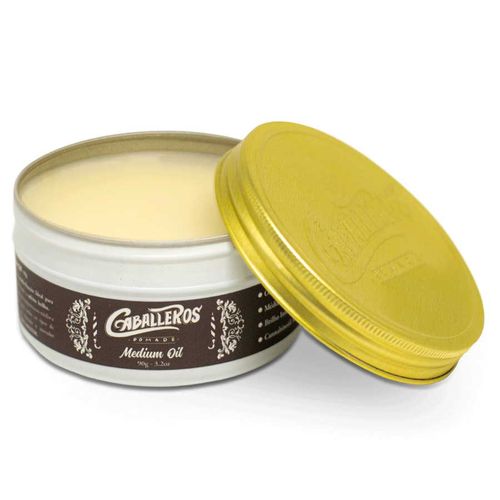 Pomada Medium Oil - Efeito Brilho Média Fixação 90g Caballeros Pomada Medium Oil - Efeito Brilho Média Fixação 90g Caballeros