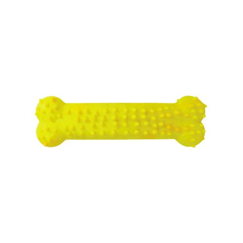 Brinquedo Osso Plaque Ataque Borracha com Cravo Furacão Pet Nº2 M - Amarelo