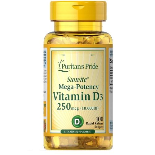 VITAMINA D3 10.000 100 SOFTGELS PURITANS PRIDE